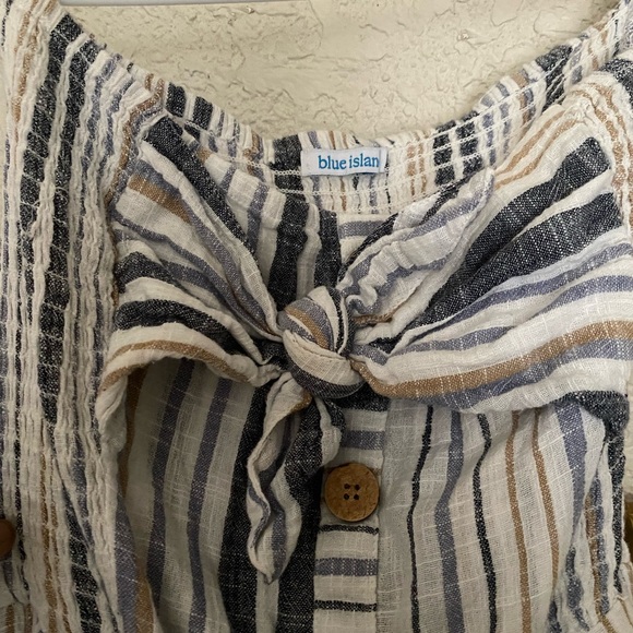 Vintage Blue Island Stripe Halter Top Dress - Picture 8 of 11